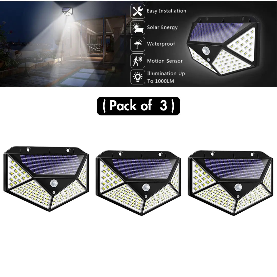 100 LED Motion Sensor Security Solar Lamp TrendyHub