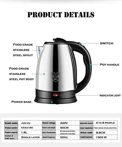 Electric Kettle with 2 Litre Capacity - TrendyHub