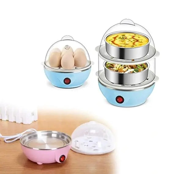 Multi-Function Electric 2 Layer Egg Boiler Cooker Steamer - TrendyHub