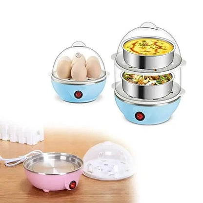 Multi-Function Electric 2 Layer Egg Boiler Cooker Steamer - TrendyHub