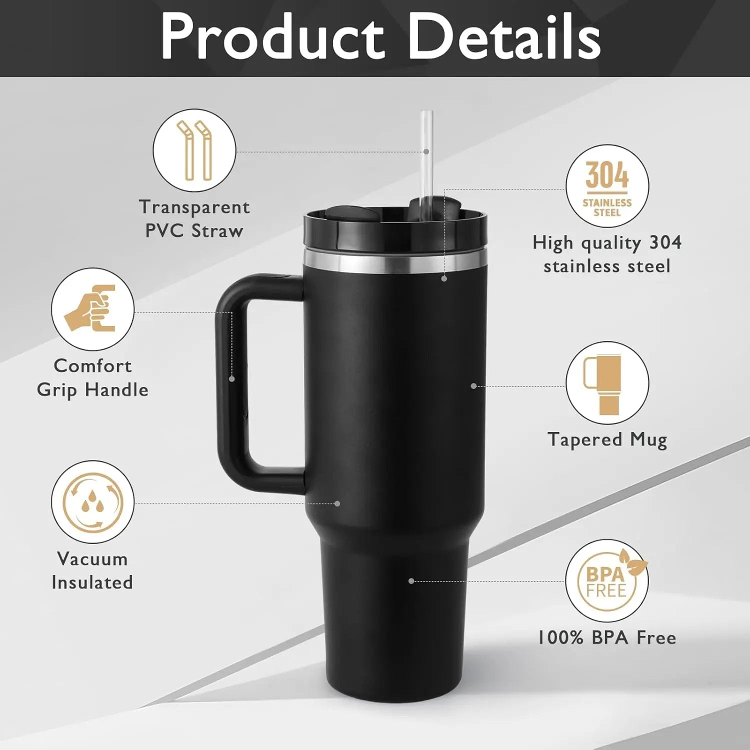 TUMBLER Vacuum Sealed Cup with Handle TrendyHub