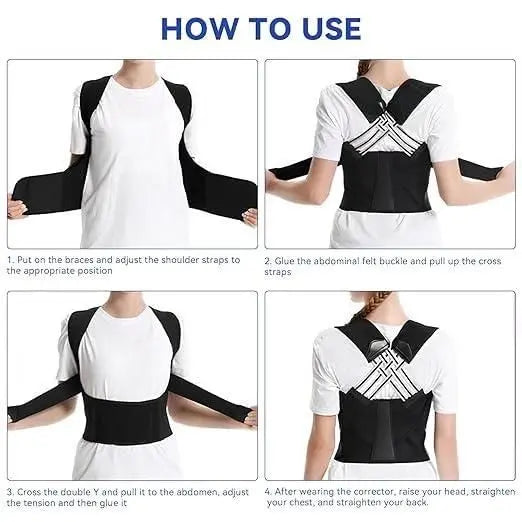 Adjustable Back Posture Corrector/ Slouching Relieve Pain Belt For  Men & Women TrendyHub