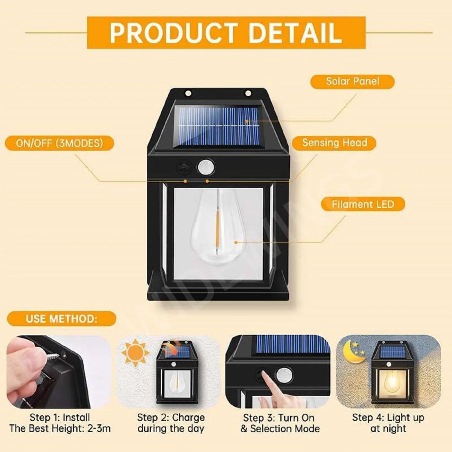 single bulb solar lamp| Bright Solar tubes TrendyHub