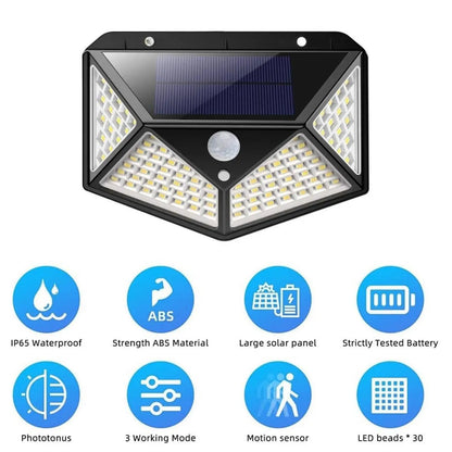 100 LED Motion Sensor Security Solar Lamp TrendyHub