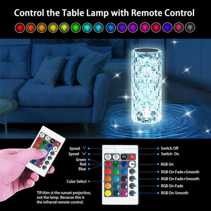 Crystal Lamp, 16 Colours RGB/ decorative lamp TrendyHub