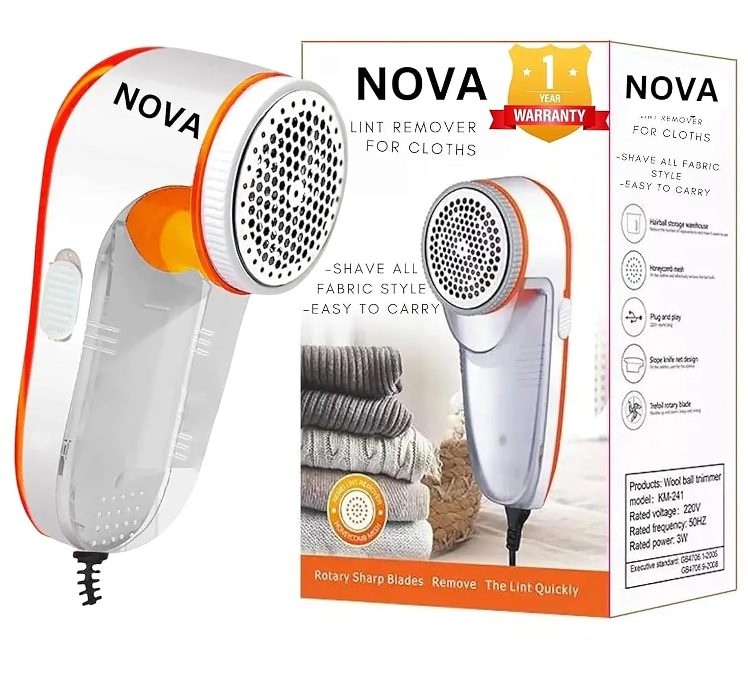 Nova Lint Remover for Clothes, Fabric Brush, for Woolen Sweaters, Clothes, Shirts, Jackets, - TrendyHub